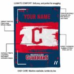 custom cleveland guardians paint strokes navy blue white blanket best selling