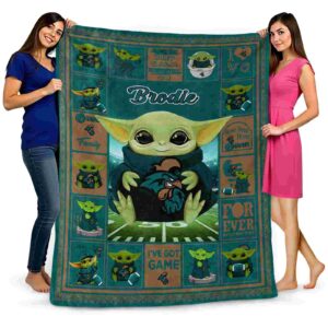 custom coastal carolina chanticleers baby yoda green blanket fashion forward