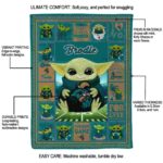 custom coastal carolina chanticleers baby yoda green blanket best selling