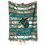 custom coastal carolina chanticleers floral stripes green white blanket best selling