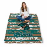 custom coastal carolina chanticleers floral stripes green white blanket best selling