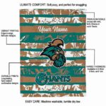 custom coastal carolina chanticleers floral stripes green white blanket best selling
