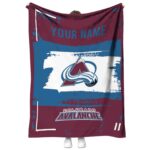 custom colorado avalanche paint strokes burgundy white blanket best selling