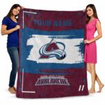 custom colorado avalanche paint strokes burgundy white blanket best selling