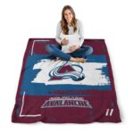 custom colorado avalanche paint strokes burgundy white blanket best selling