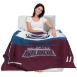 custom colorado avalanche paint strokes burgundy white blanket best selling