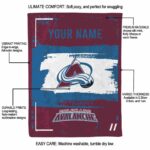 custom colorado avalanche paint strokes burgundy white blanket best selling