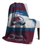 custom colorado avalanche paint strokes burgundy white blanket best selling