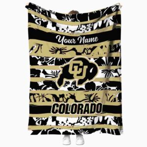 custom colorado buffaloes floral stripes gold white blanket best selling