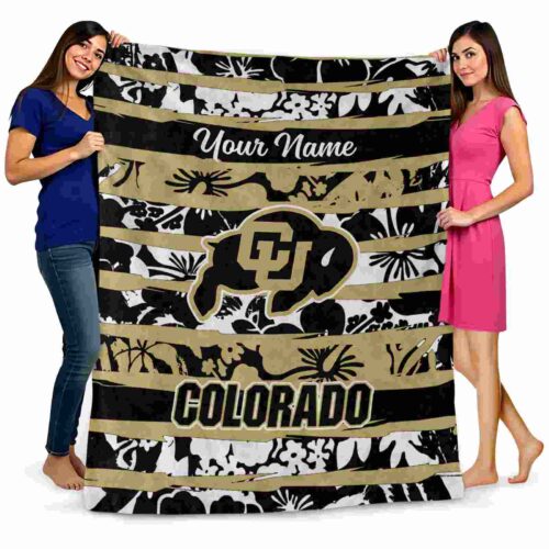 custom colorado buffaloes floral stripes gold white blanket fashion forward