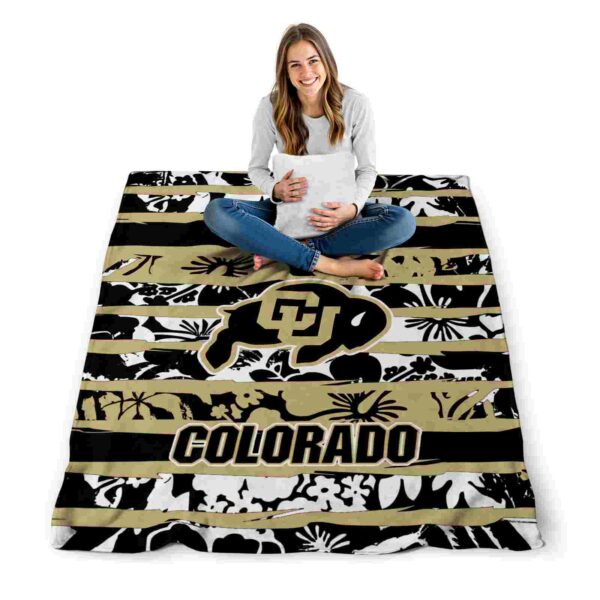 custom colorado buffaloes floral stripes gold white blanket high quality