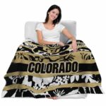 custom colorado buffaloes floral stripes gold white blanket latest model