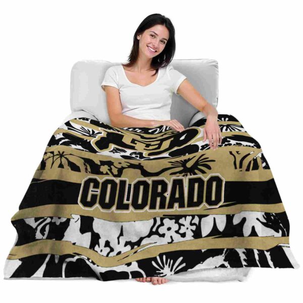 custom colorado buffaloes floral stripes gold white blanket latest model
