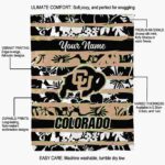 custom colorado buffaloes floral stripes gold white blanket new arrival