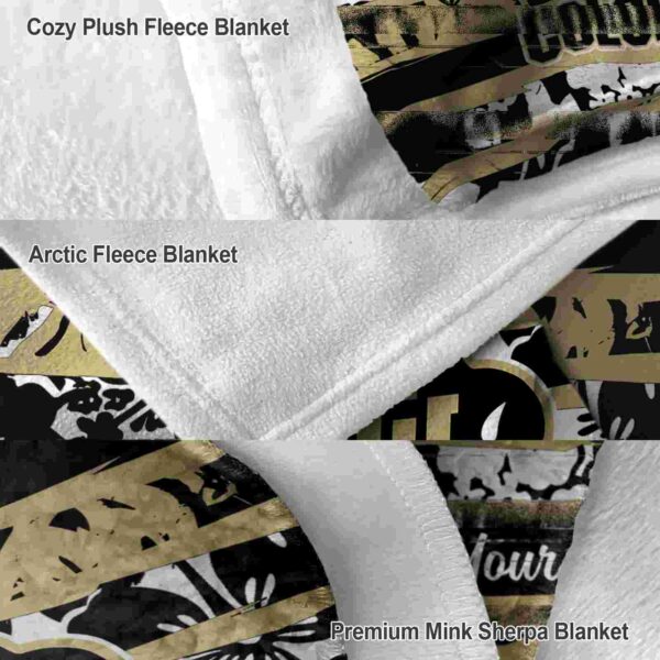 custom colorado buffaloes floral stripes gold white blanket premium grade