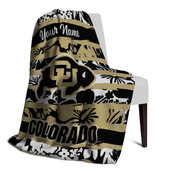 custom colorado buffaloes floral stripes gold white blanket top rated