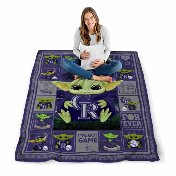 custom colorado rockies baby yoda blue blanket high quality