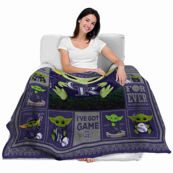 custom colorado rockies baby yoda blue blanket latest model