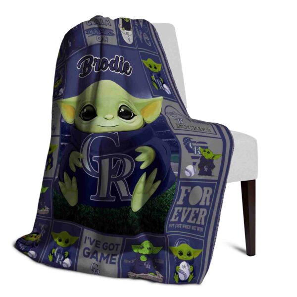 custom colorado rockies baby yoda blue blanket top rated