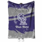 custom colorado rockies grunge streaks blue blanket best selling