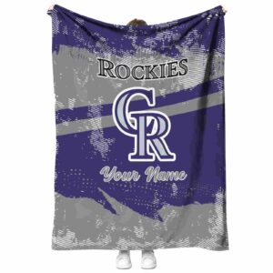 custom colorado rockies grunge streaks blue blanket best selling