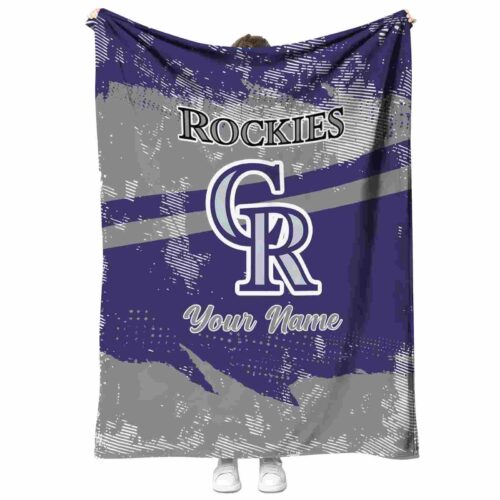 custom colorado rockies grunge streaks blue blanket best selling