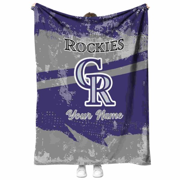custom colorado rockies grunge streaks blue blanket best selling