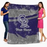 custom colorado rockies grunge streaks blue blanket fashion forward
