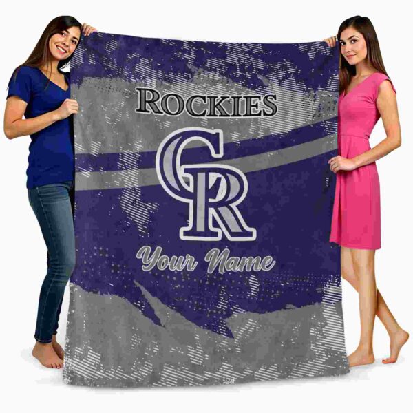 custom colorado rockies grunge streaks blue blanket fashion forward