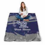 custom colorado rockies grunge streaks blue blanket high quality