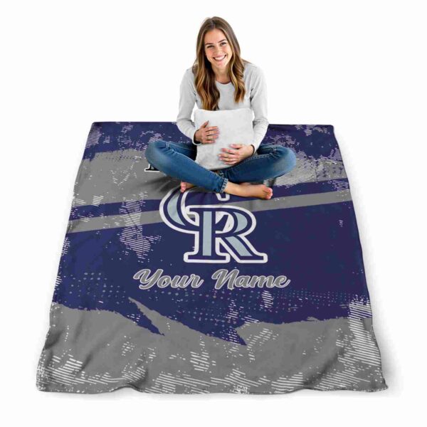 custom colorado rockies grunge streaks blue blanket high quality