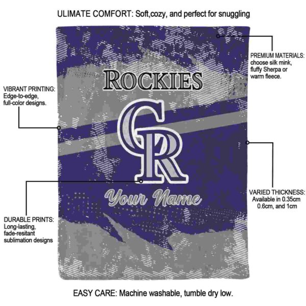 custom colorado rockies grunge streaks blue blanket new arrival