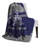 custom colorado rockies grunge streaks blue blanket top rated