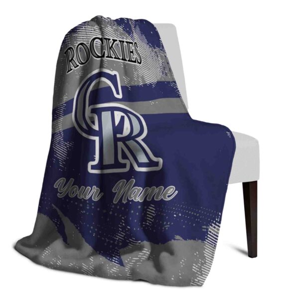 custom colorado rockies grunge streaks blue blanket top rated