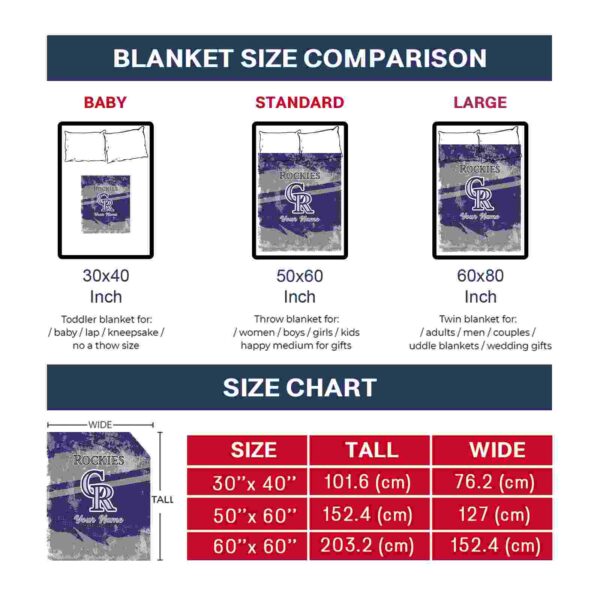 custom colorado rockies grunge streaks blue blanket trendy
