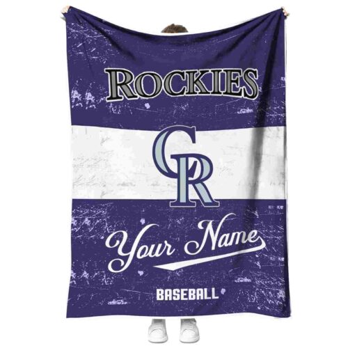 custom colorado rockies grunge texture blue white blanket best selling