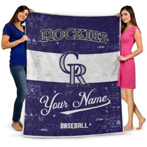 custom colorado rockies grunge texture blue white blanket fashion forward