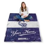 custom colorado rockies grunge texture blue white blanket high quality