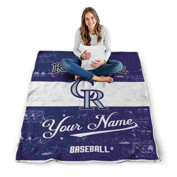 custom colorado rockies grunge texture blue white blanket high quality