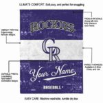 custom colorado rockies grunge texture blue white blanket new arrival