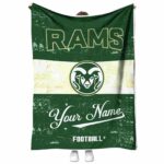 custom colorado state rams grunge texture green white blanket best selling