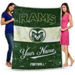 custom colorado state rams grunge texture green white blanket best selling