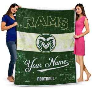custom colorado state rams grunge texture green white blanket fashion forward