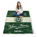 custom colorado state rams grunge texture green white blanket best selling
