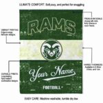 custom colorado state rams grunge texture green white blanket best selling