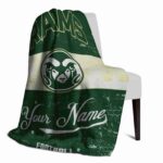 custom colorado state rams grunge texture green white blanket best selling