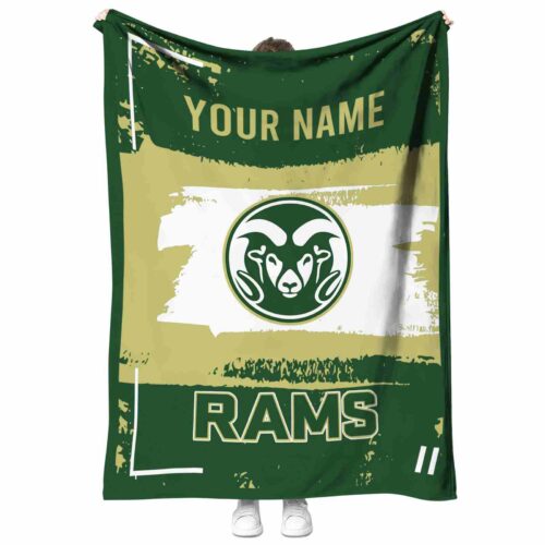 custom colorado state rams paint strokes green white blanket best selling