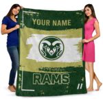 custom colorado state rams paint strokes green white blanket best selling