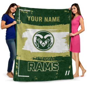 custom colorado state rams paint strokes green white blanket fashion forward