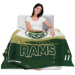 custom colorado state rams paint strokes green white blanket best selling